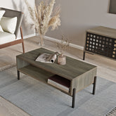 Achat table basse ELARA acier noir élégante sur LeBoMeuble.com
